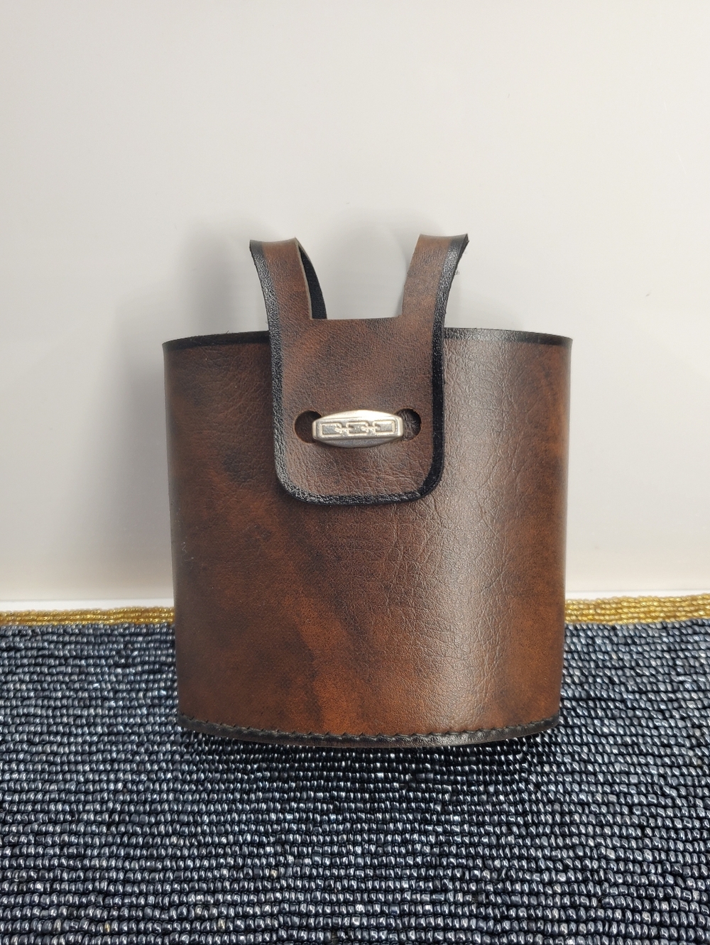 Dark brown canteen case (or flask holder) Germany (C30)